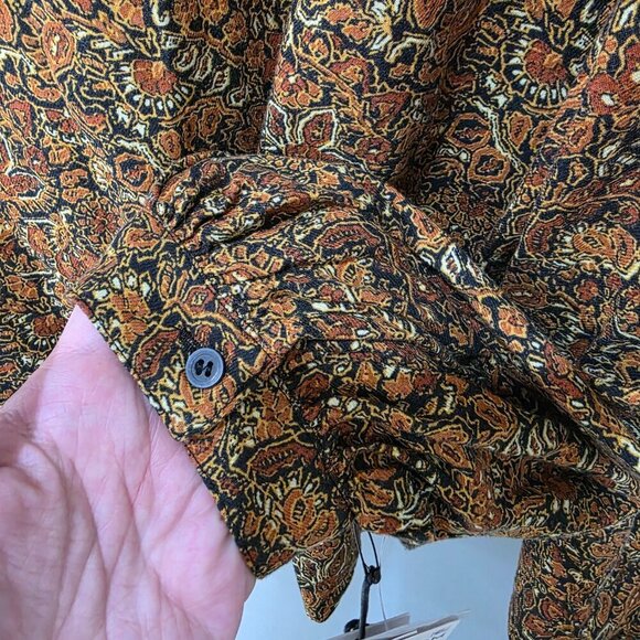 Treasure & Bond Brown Paisley Puff Sleeve Blouse L – NWT 100% Cotton - Picture 7 of 10